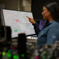 An engineer using the multi-window feature to simplify testing when using Multi-instrument Mode