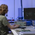 Engineer configuring the software app for the Moku Neural Network on his computer